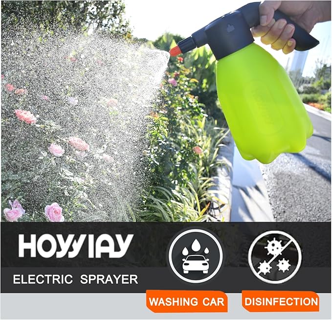 0.5 Gallon Electric Spray Bottle-Garden Sprayer,Plant Mister with Adjustable Nozzles,Rechargeable Battery Powered Sprayer,Pump Sprayer,Automatic Watering Can for Indoor/Outdoor Plants,2L Water Sprayer