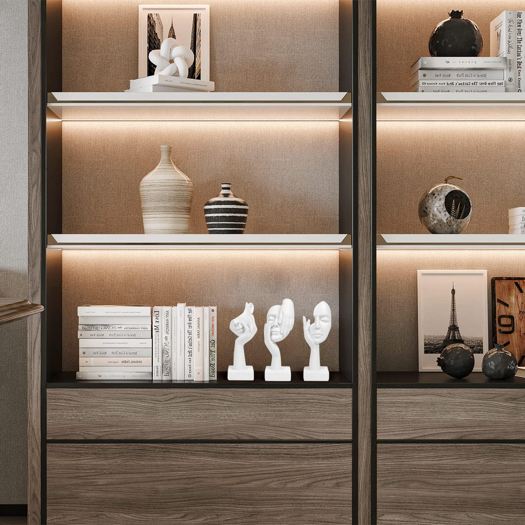 3 Pcs Thinker Statue,Modern Home Resin Sculptures,Collectible Figurines for Home Office Bookshelf Desktop Decor(White)