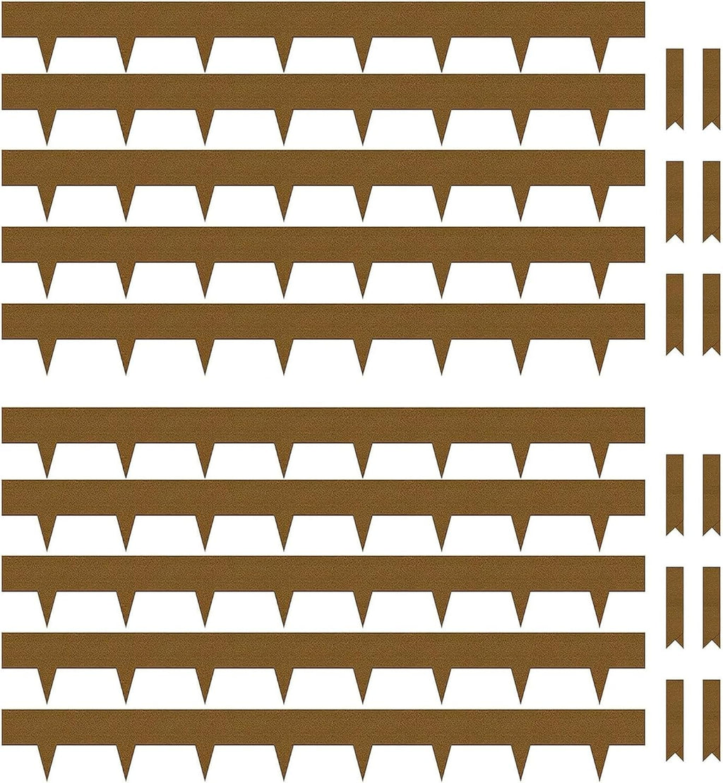 Worth Garden 10-Pack Corten Steel Landscape Lawn Edging - 5in H. (2.5" Above Ground + 2.5" Spikes) Rust Patina Bendable Metal Strips - Hammer-in Border w/ 11 Clips - Yard Pathway Divider (33Ft Total)