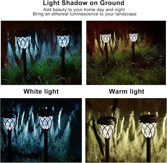 10 Pack Solar Lights Outdoor Garden Pathway Solar Powered Yard Lights for Walkway Sidewalk Driveway.