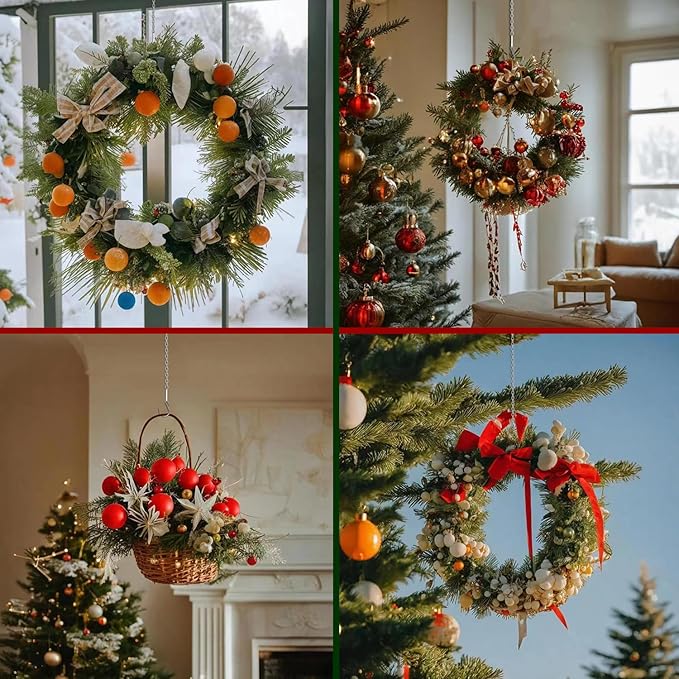 10 Pack 25" SIL Storagehook Silver Hanging Chains with S Hooks for Hanging Bird Feeders Planters Baskets Billboards Lanterns Wind Chimes Ornaments