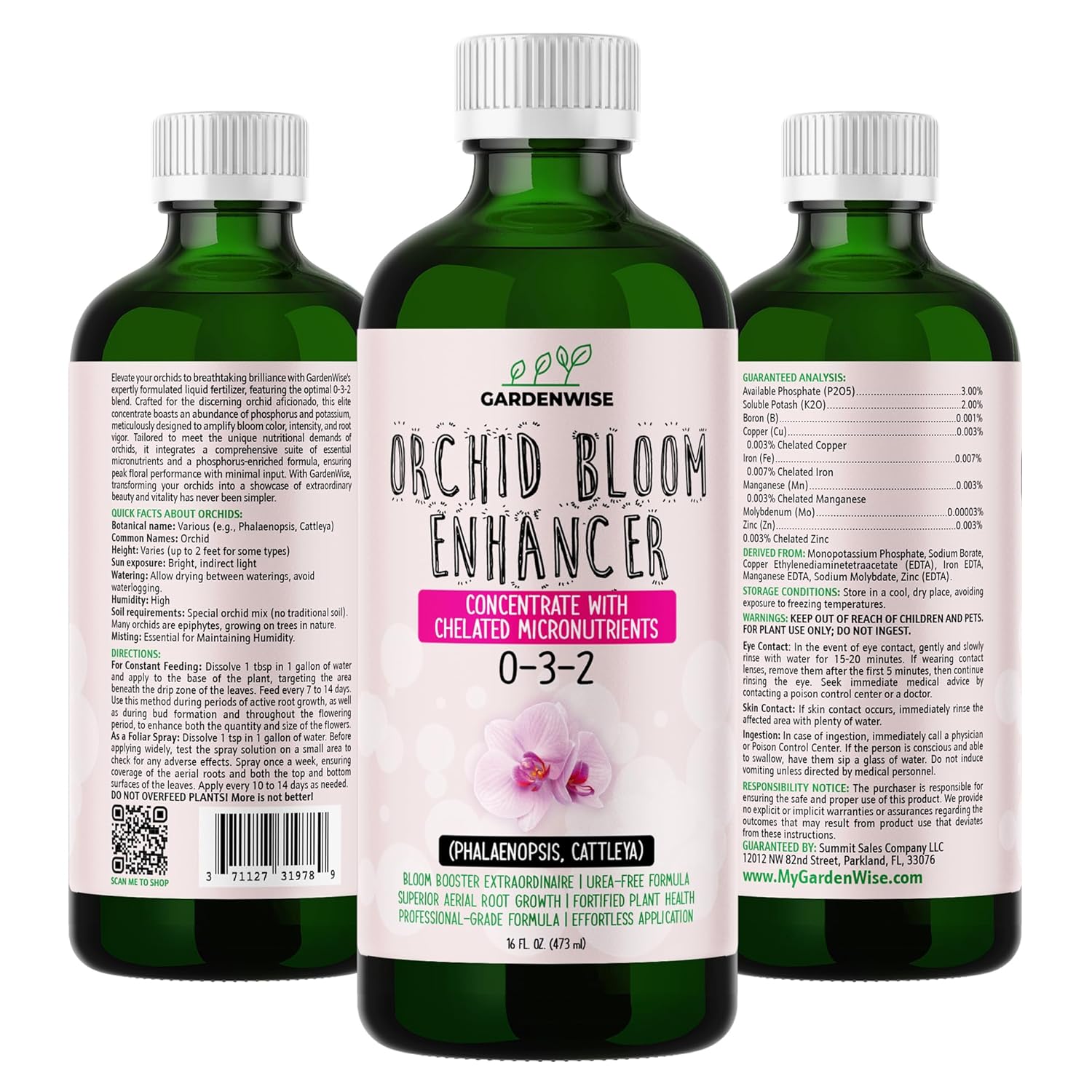 0-3-2 Giant Bloom: Orchid Bloom Enhancer - Orchid Bloom Booster - Orchid Food Fertilizer Concentrate - Chelated Nutrients for Healthy Flower & Reblooms (8 OZ)