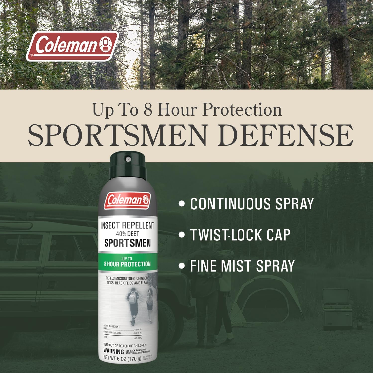 Coleman DEET Insect Repellent, 40% Deet Bug Repellent 6 oz. aerosol