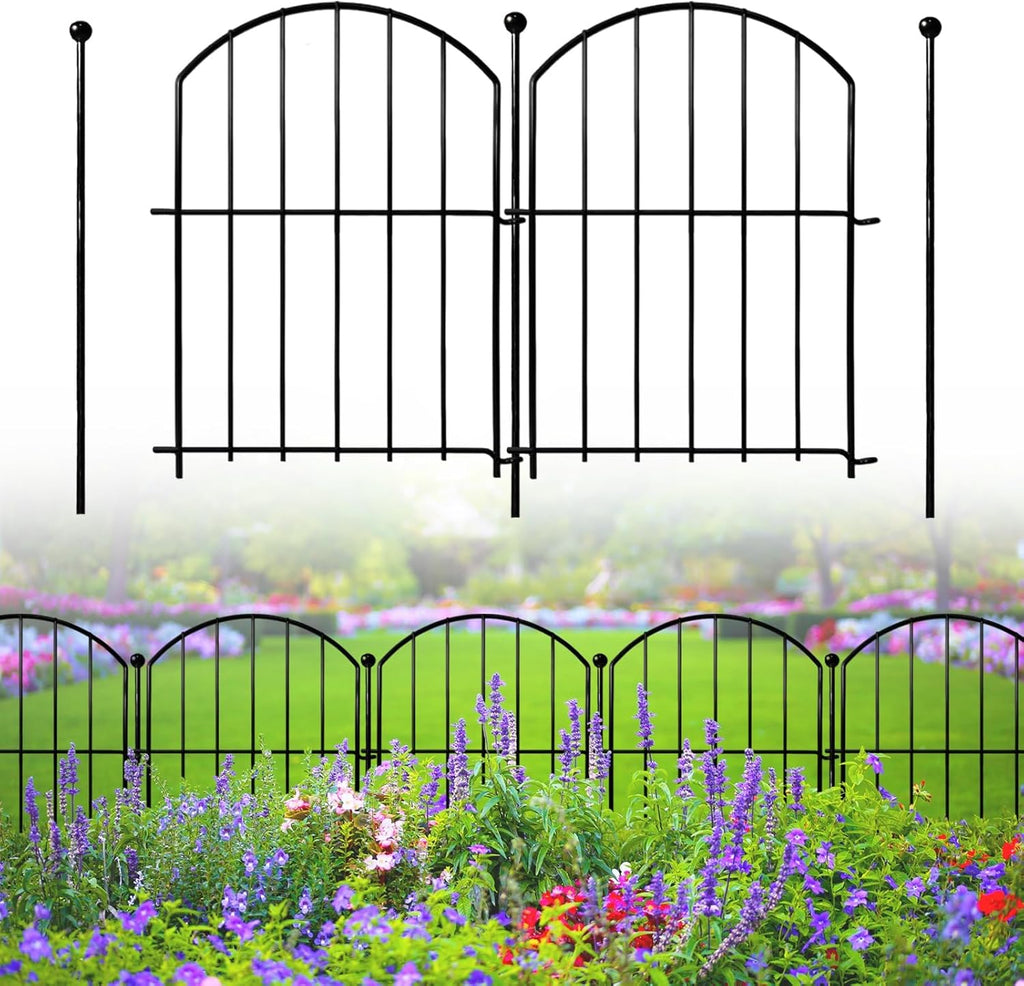Decorative Garden Fence 17in(H)x13in(W), 26 Pack Rustproof Metal No Dig Fence Animal Barrier for Dog, Arched Flower Bed Edging Ornamental Wire Border Panel Fencing for Yard Patio Outdoor Decor