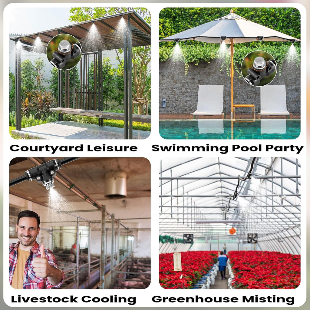 15Pcs Brass Misting Nozzle Plugs for Outdoor Spray Cooling System Heavy Duty 10/24 UNC Mister Nozzle Plugs for Greenhouse Patio Misting System