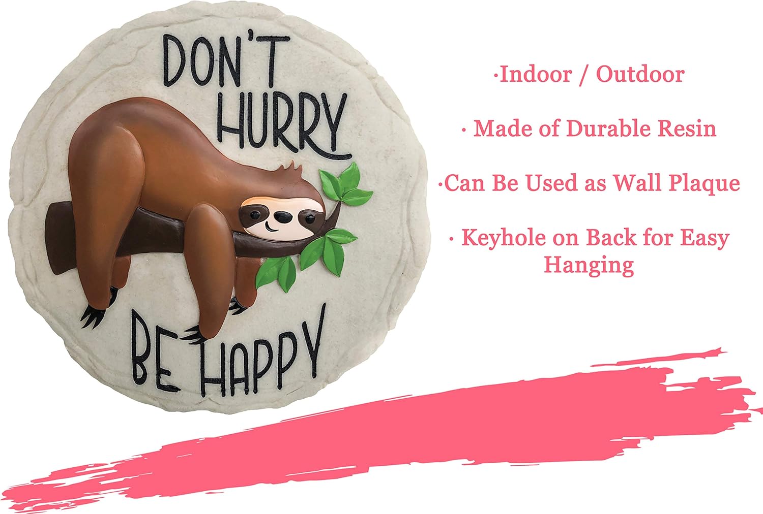 Spoontiques - Garden Décor -Sloth Stepping Stone - Decorative Stone for Garden