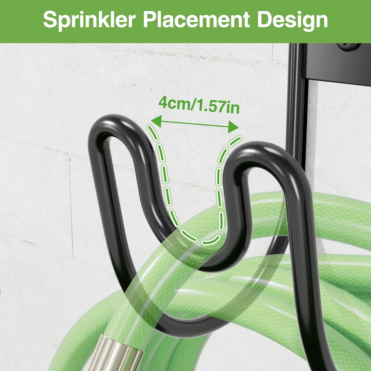 Black Metal Garden Hose Holder - Wall Mounted Water Hose Holder - Hose Hanger Heavy Duty for Water Hose Extension Cords Vacuum Hose