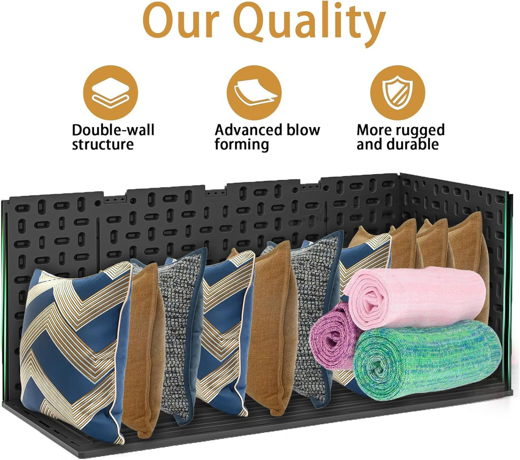 KUIKUI 288 Gallon Waterproof Deck Box, Outdoor Storage Box Waterproof Lockable with Divider and Lifter Prevent Water Seeping into from Floor for Patio Cushions