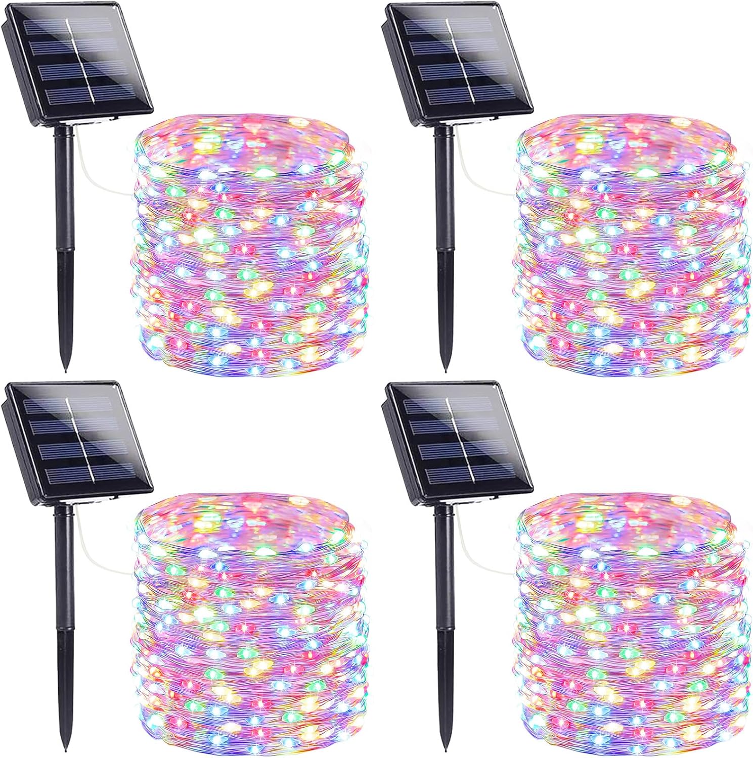 Extra-Long Solar String Lights Outdoor, 4-Pack 400 LED Solar Fairy Lights for Outside Waterproof, Copper Wire 8 Modes Twinkle Fairy Light for Tree Garden Party Xmas Wedding Decor(Multicolor)