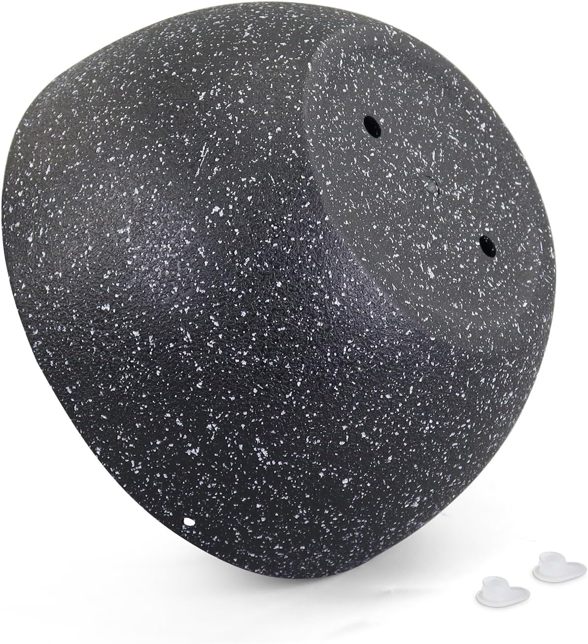 12 inch Large Hanging Planters for Indoor Outdoor Plants, 2 Pack Hanging Flower Pots with Drainage Holes and Chain for Garden Porch, Plastic Hanging Baskets for House Plants, Speckled Black