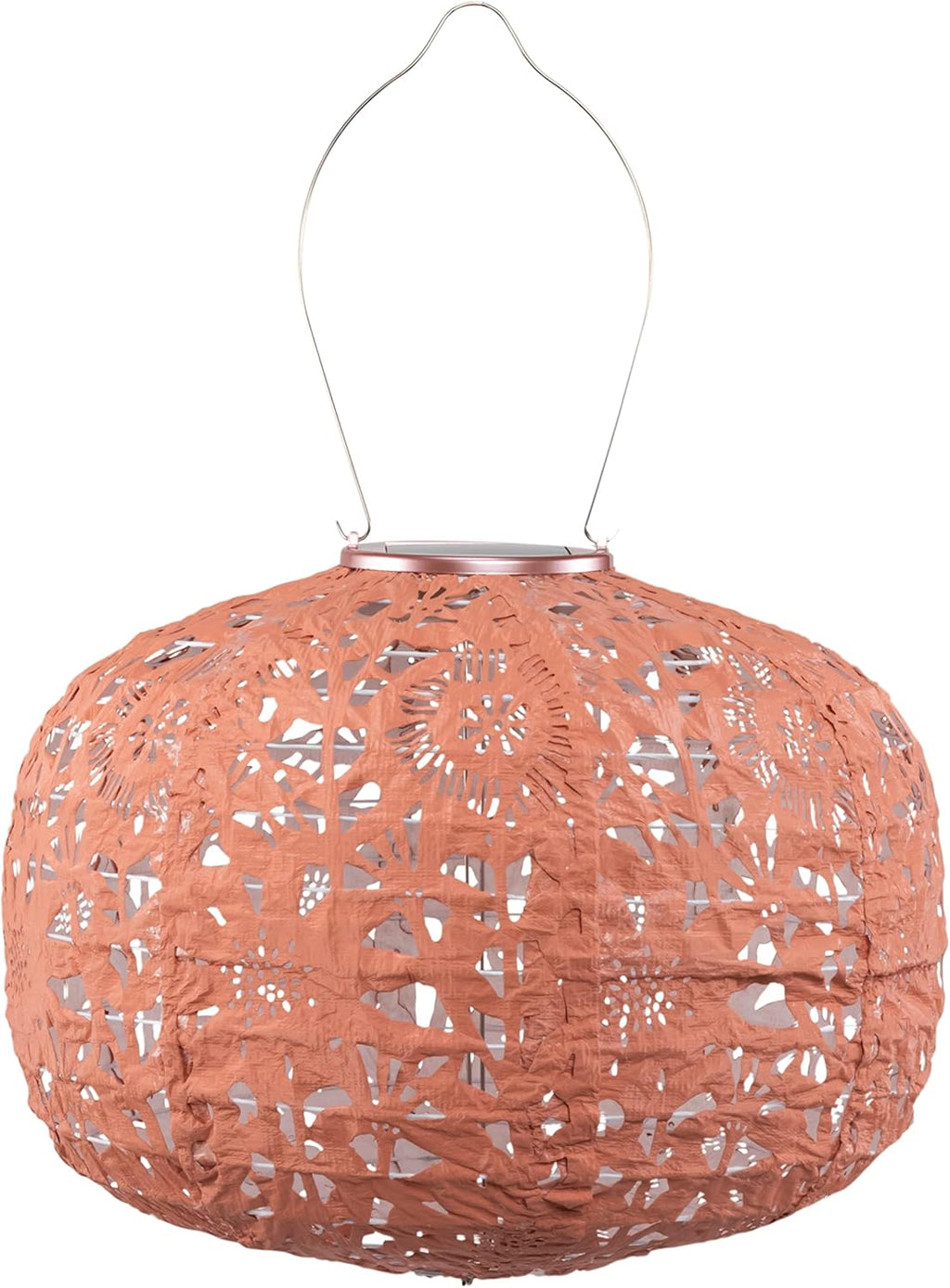 Allsop Soji Stella - Floral Punch - Square Sunflower - 11" Outdoor Solar Lantern - Clay