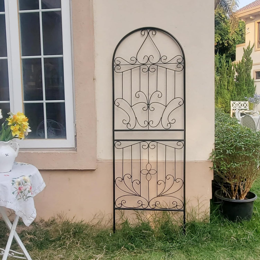 SCENDOR Trellis for Climbing Plants 70.8" H x 24.5" W Metal Iron Outdoor Wall Panel for Vines Flowers Elegant Garden Accent Decorative Structure 1 Pack