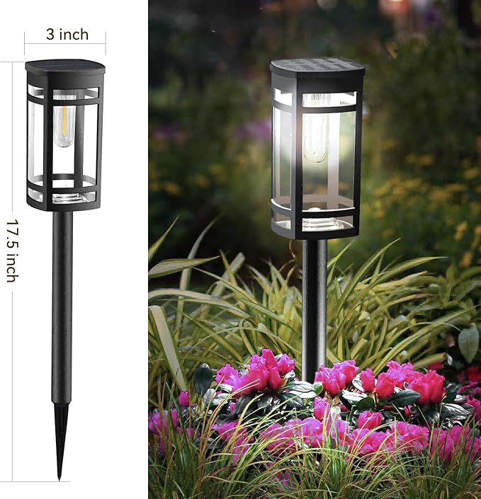 12 Pack Solar Lights Outdoor Waterproof for Garden Pathway Walkway Driveway Yard Lawn Decorative Landscape Lighting. (Cool White Light, 12)
