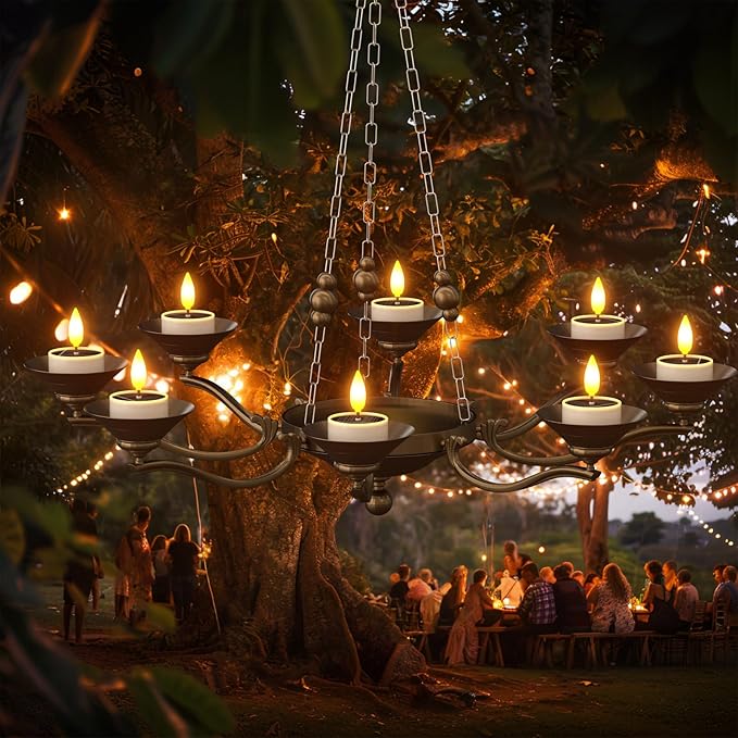 SoulBay Solar Tea Lights Outdoor Waterproof, 12 pcs 1.5" D x 2.1" Reusable Dusk to Dawn Flickering Small LED Tealight Candles, Flameless Votive Candle for Lanterns Patio Garden Camping Decor