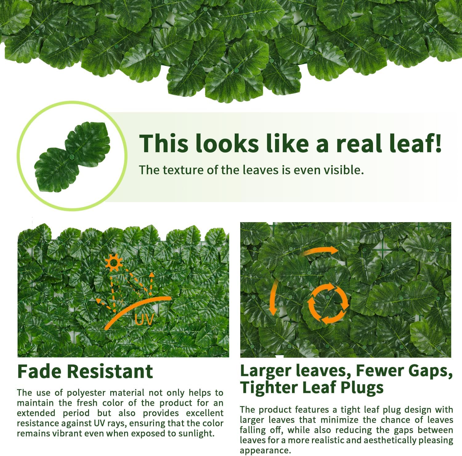 Jinwu Artificial Ivy Privacy Fence Screen, 39.4x354.3 inch Artificial Faux Ivy Hedge, Expandable Faux Privacy Fence with 80 pcs Zip Ties Decoration for Wall Screen, Outdoor Garden, Wedding Decor