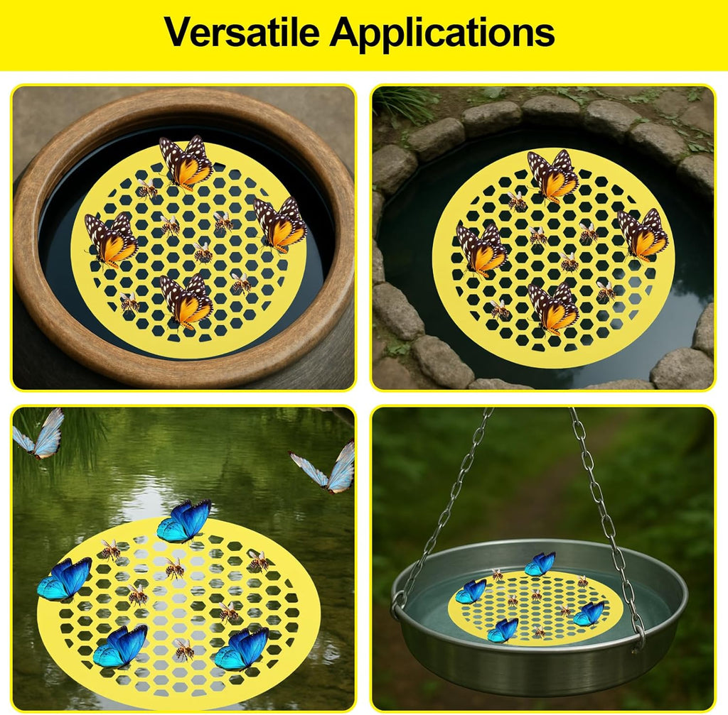 2 Pack Floating Bee Island,Round Floating Bee Watering Station- Butterfly Bee Waterer for Feeding, Bee Bath,Butterfly Feeders for Outdoors