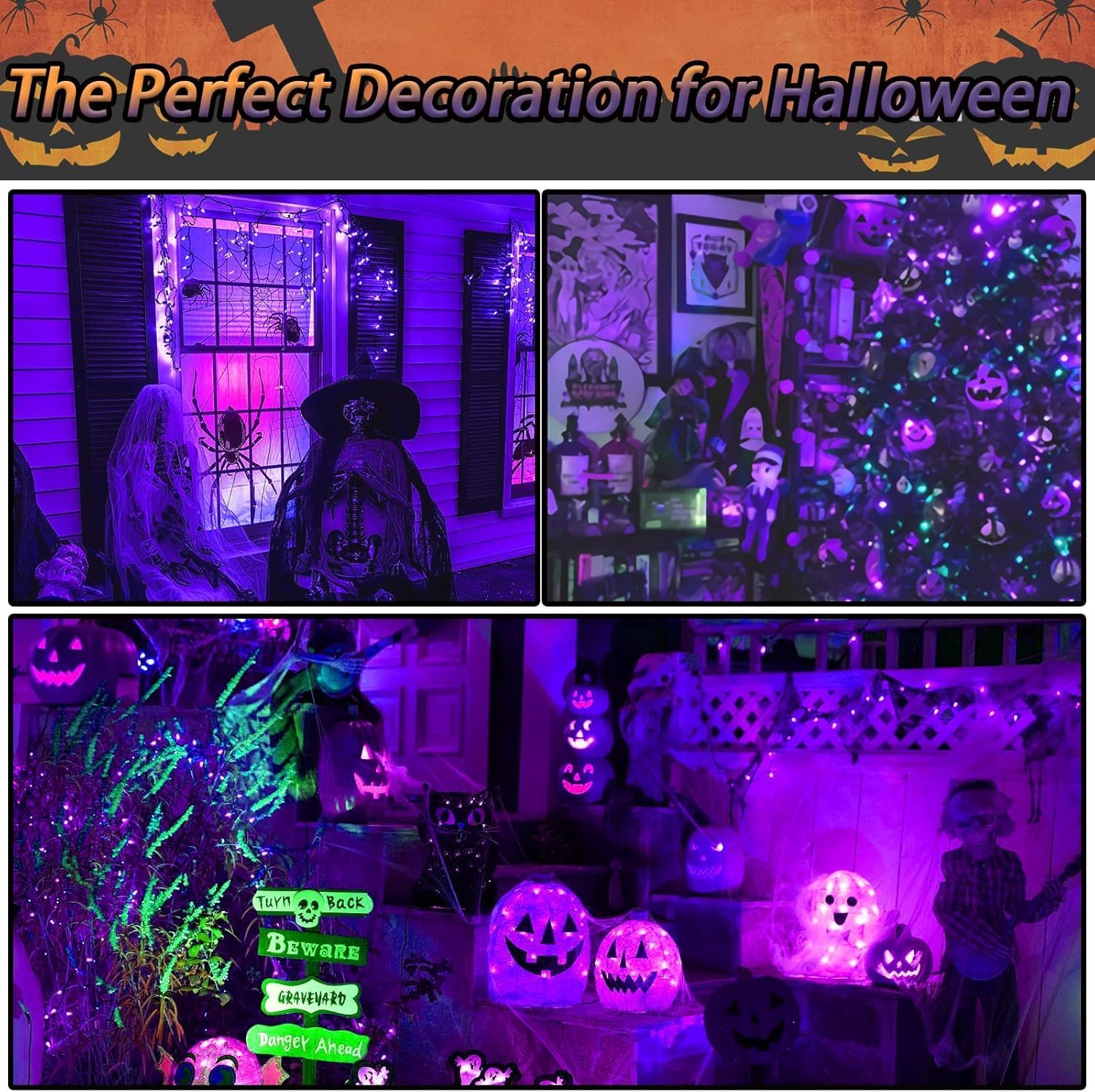 Solar String Lights for Outside, 39Ft 100 LED Solar String Lights Outdoor with 8 Modes，Solar Lights for Outside Waterproof for Yard, Fence,Balcony, Party,Christmas Tree Decorations(Purple)