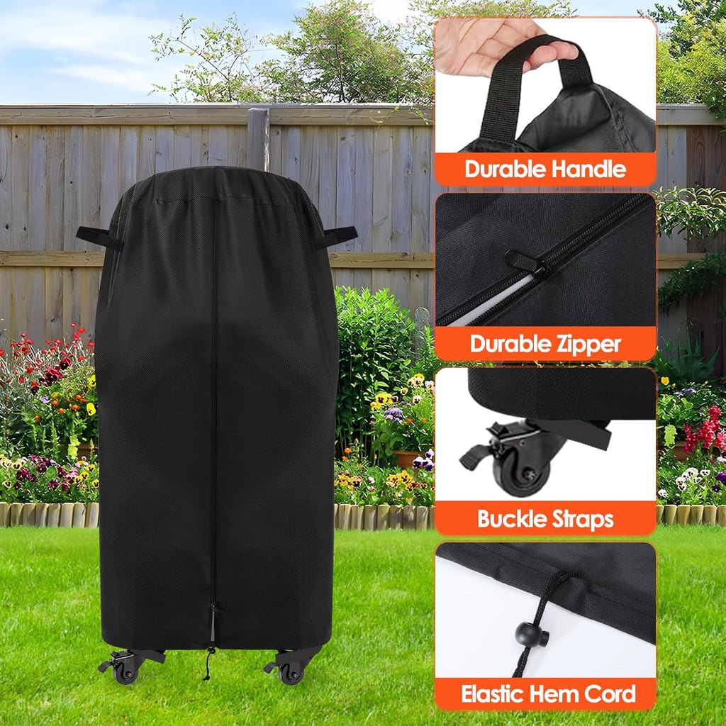 Cart Cover for Solo Stove Pi Pizza Oven Table, Heavy Duty 600D Waterproof Pizza-Oven StandCover, 40 inch Outdoor Cover for BBQ Cart/Pizza Topping Station/Grill, 27" Dia x 42" H