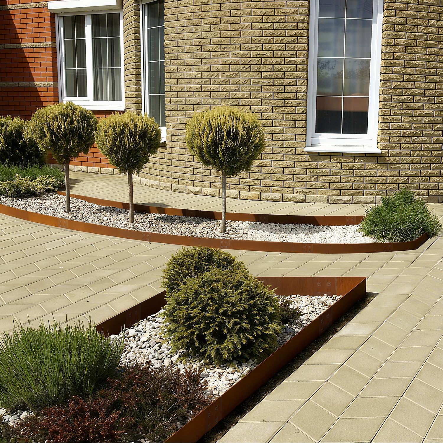 Corten Steel Edging Steel Landscape Edging Metal Garden Edging 8 Inch Metal Landscape Edging Landscaping Rusted 40 Inch Strips Patina 6 pcs Edge for Yard Lawn Outdoor by GZGNEEVL