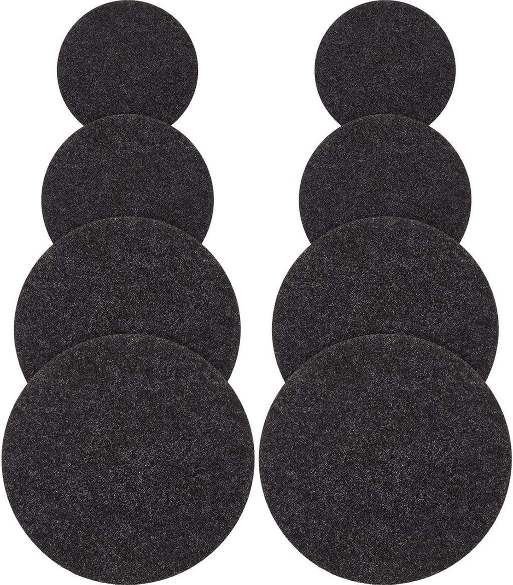 Patelai 8 Pieces Black Plant Coasters 4 Sizes Felt Cork Plant Reversible Round 4/6/ 8/10 Inch Fabric Cork Trivets Pads for Drinks Absorbent Waterproof Tray Pot for House Indoor