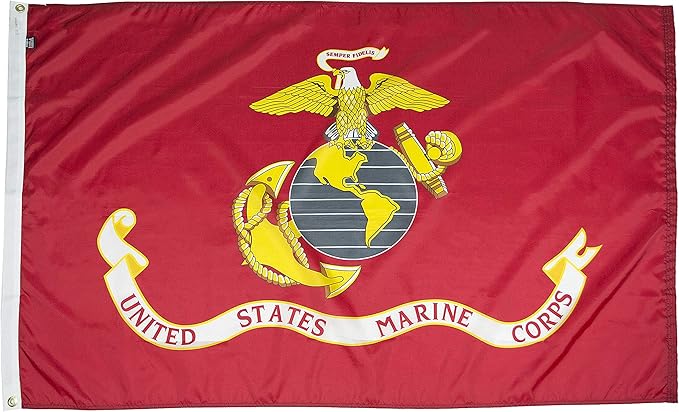 FlagSource U.S. Marine Corps Nylon Military Flag, Made in The USA, 2x3'