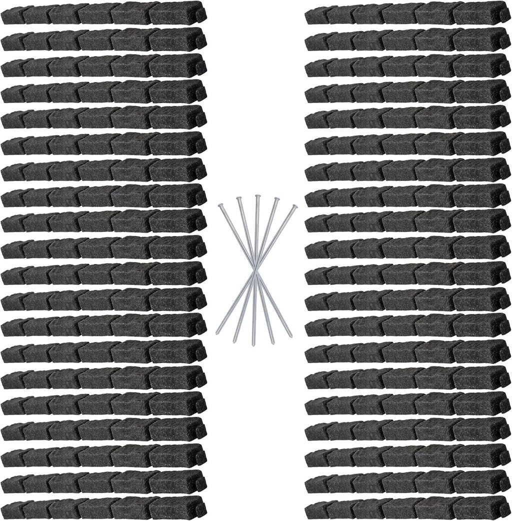 Beuta Landscape Edging | Garden Edging Border | Faux Stone Bricks for Lawn edging, Flower beds, Pathways & Yard Edging– 40 Packs | Each Section Has 6 Bricks 48"L x 4"W x 2.25"H | 120 Spikes |Charcoal