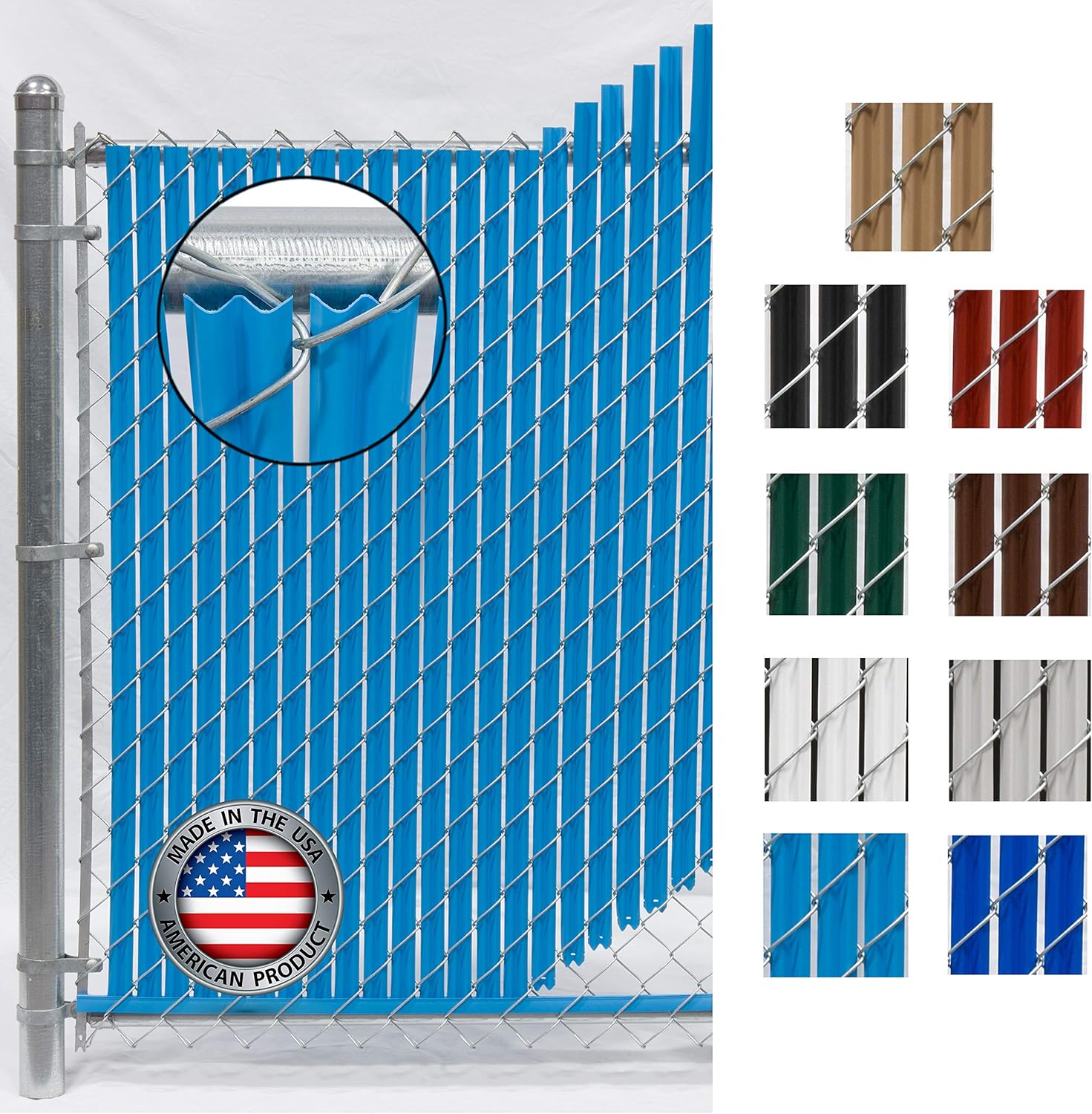 Wave Slat (9 Colors) Single Wall Bottom Locking Privacy Slat for 4', 5', 6', 7' and 8' Chain Link Fence (4 ft, Sky Blue)