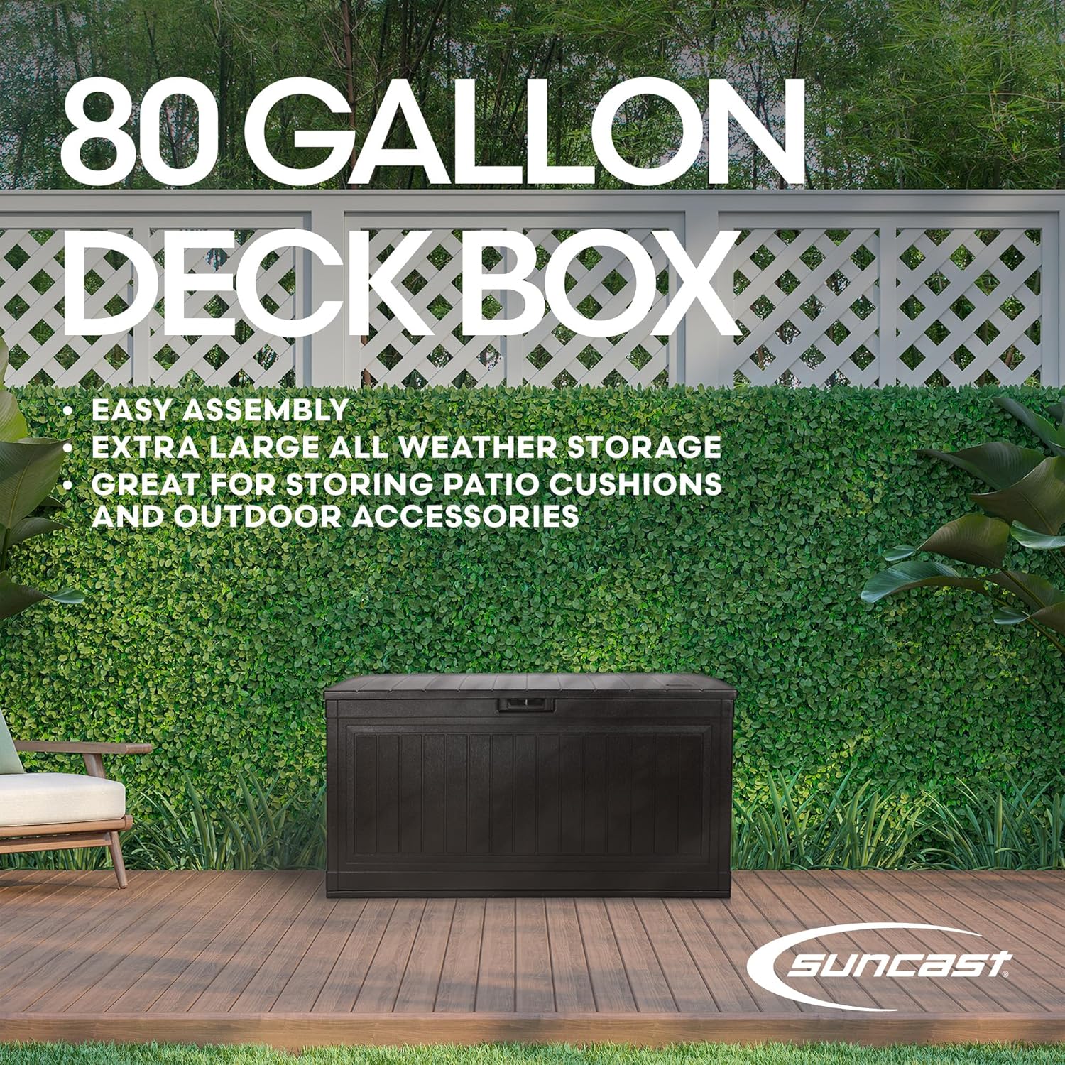 Suncast 80 GAL. LARGE DECK BOX, BMDB1080J