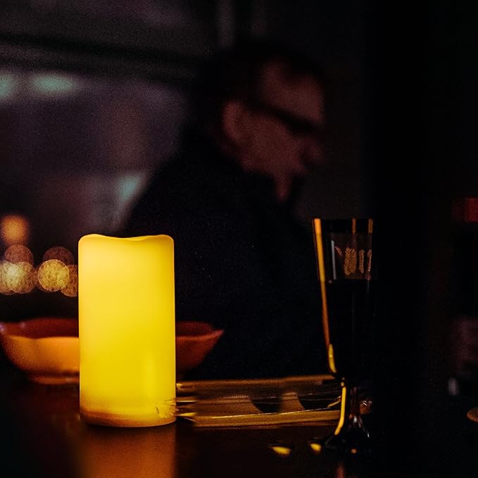 CANDLE CHOICE Waterproof Outdoor Battery Operated Flameless Candles with Remote Timer Plastic Flickering Fake Electric LED Pillars for Lantern Garden Wedding Christmas Decorations 3x6 Inches 3 PCS