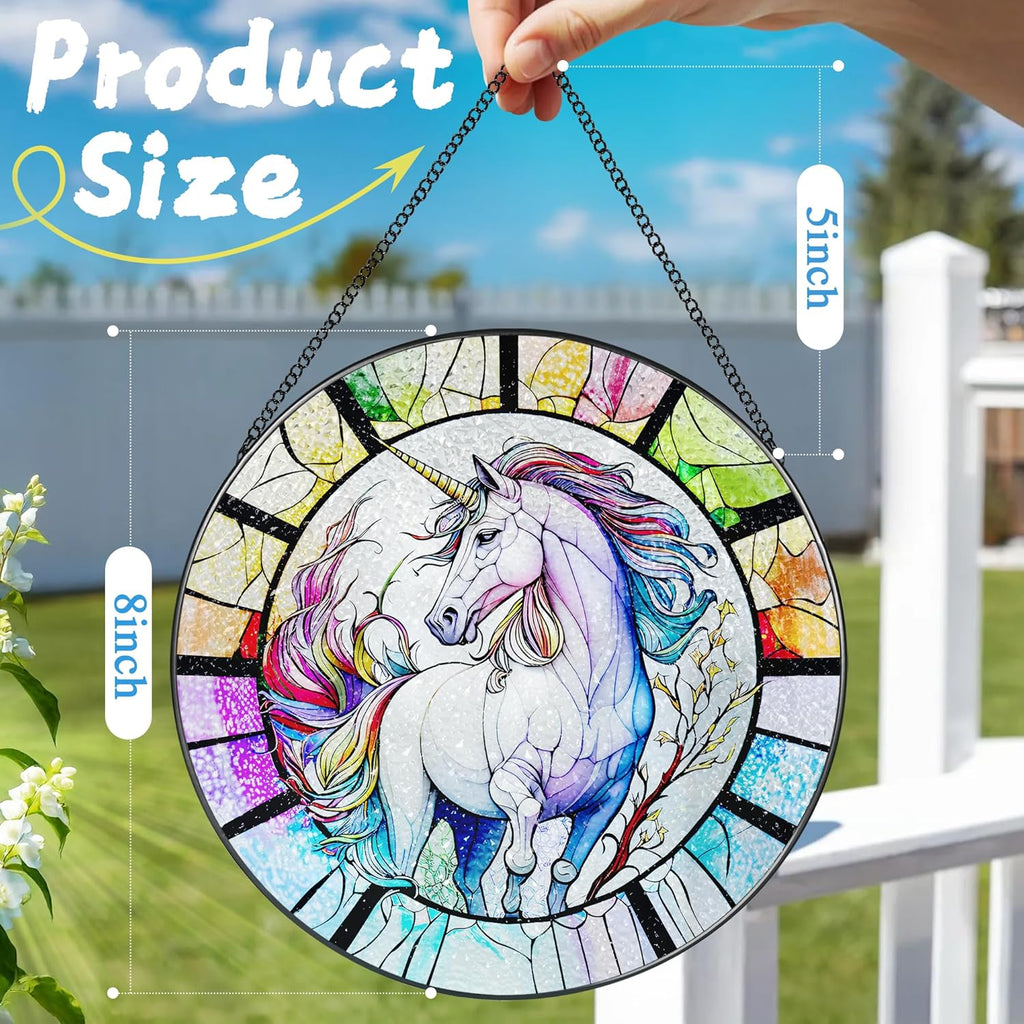 Stained Glass Window Hanging, Stained Glass Suncatcher, Unicorn Sun Catcher, Window Decor, Unicorn Gift, Gifts for Mothers Day, Christmas or Birthday Gift, Gifts for Her Mom Grandmother Daughter