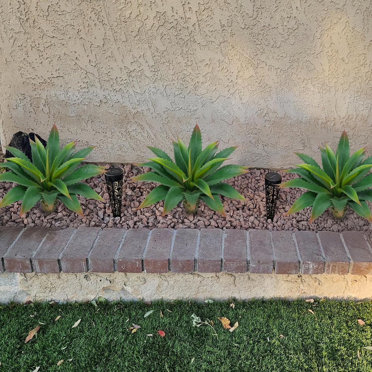 HUAESIN Artificial Succulents Aloe Plants, 6PCS 12.5 Inches Large Artificial Agave Plants UV Resistant Fake Agave Planters for Indoor and Outdoor Home Wedding Festival Arrangement