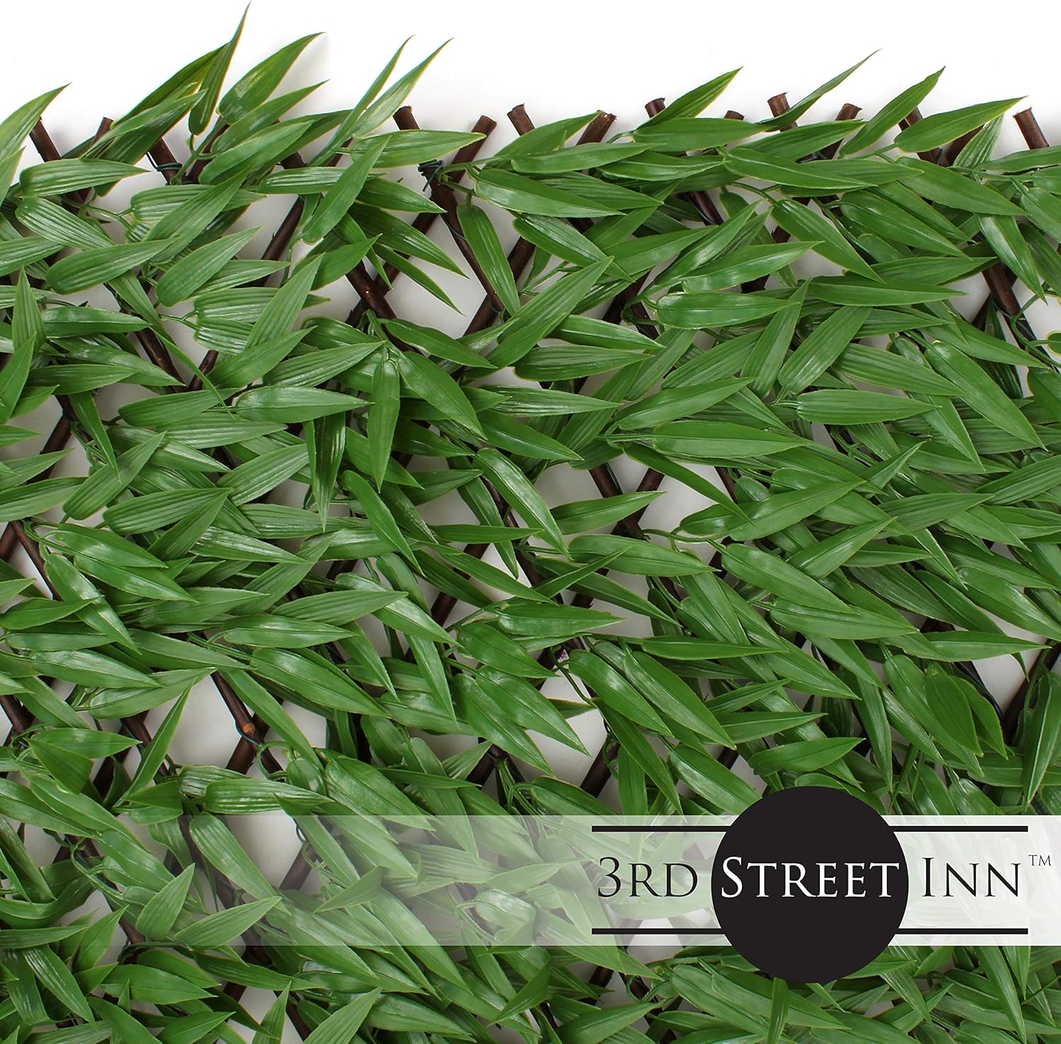 3rd Street Inn™ Leaf Trellis - Bamboo Greenery Panel - Boxwood and Ivy Privacy Fence Substitute - DIY Flexible Fencing (1, Bamboo)
