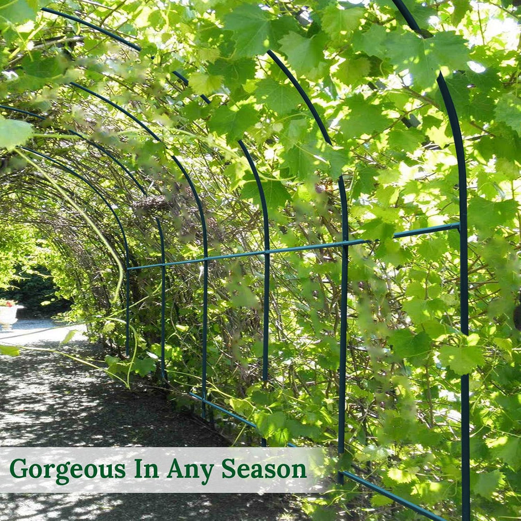 Multi-Size Large Garden Support Arch Frame Climbing Plant Arch Arbor for Flowers/Fruits/Vegetables (19.6ft x 7ft x 7.2ft)