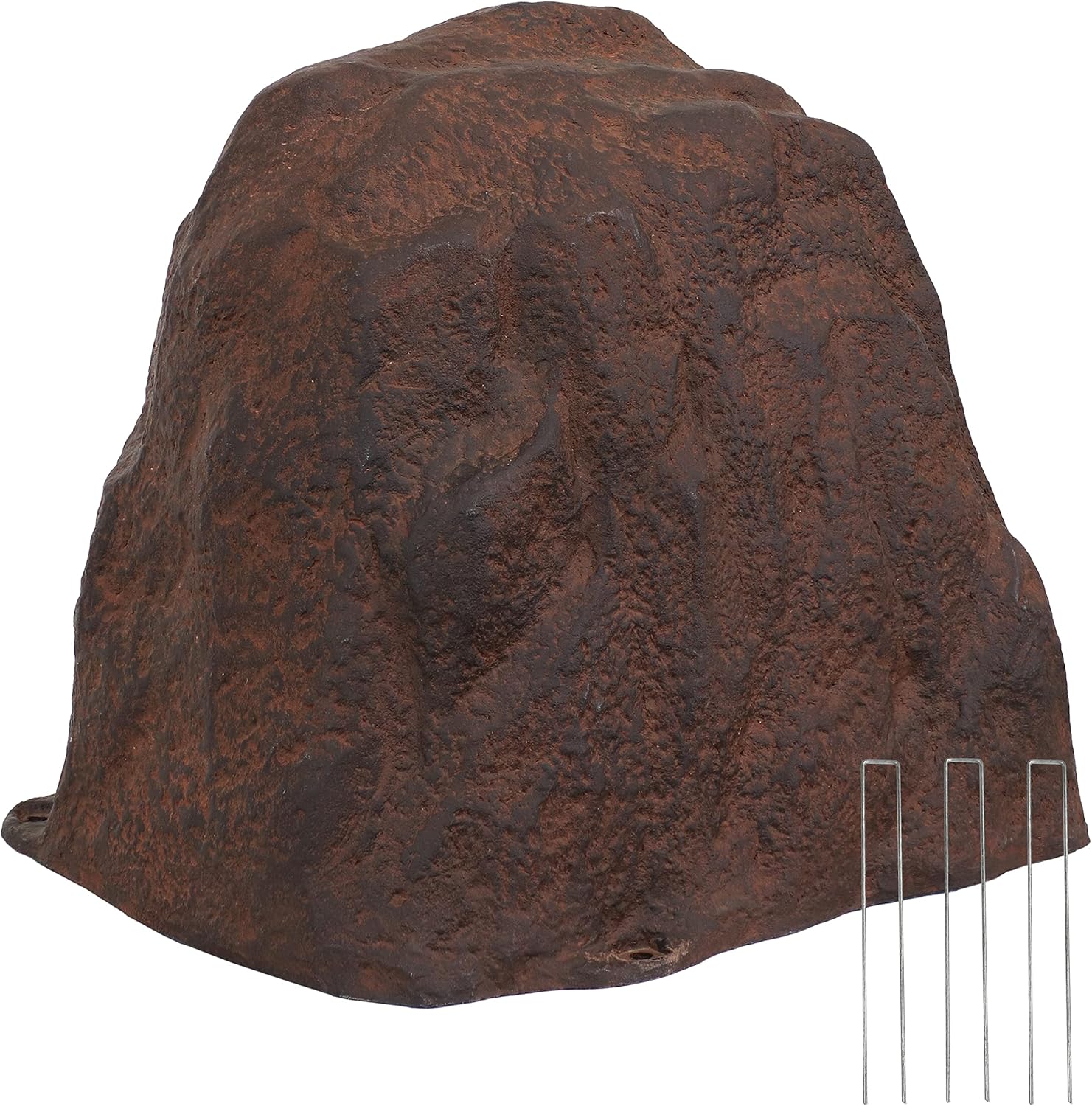 Sunnydaze 21.5” H Polyresin Faux Landscape Rock Cover - Lightweight Fake Rock Well Pump Cover for Outside - Brown