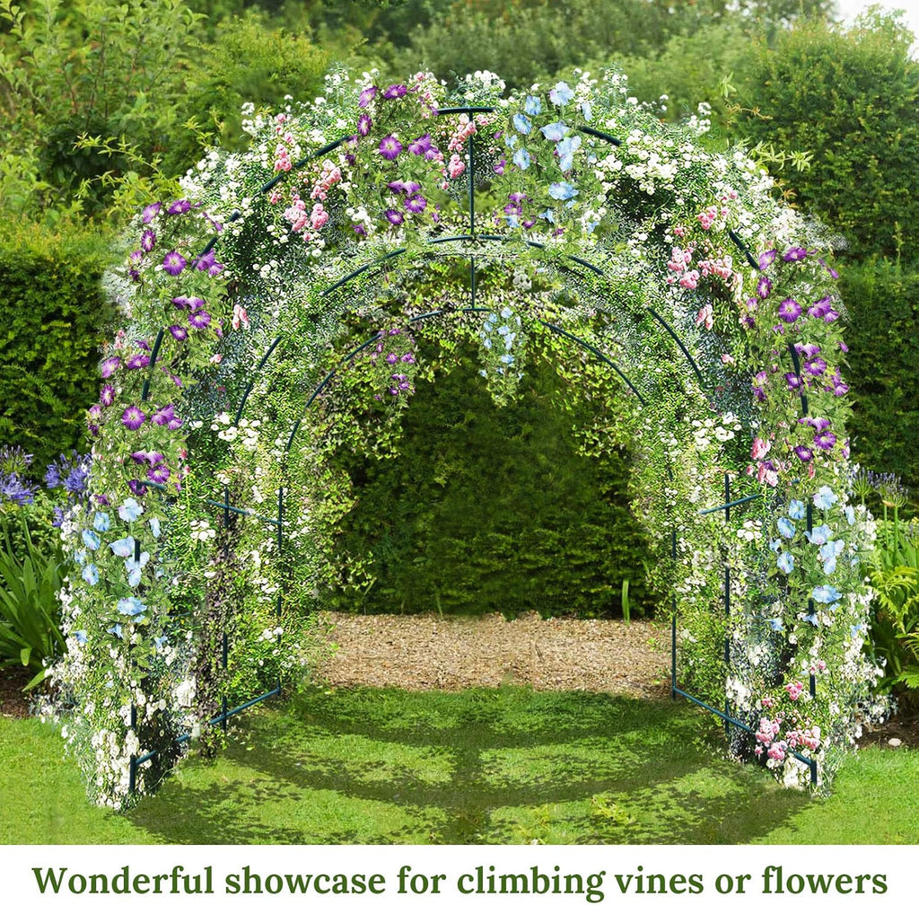 Multi-Size Large Garden Support Arch Frame Climbing Plant Arch Arbor for Flowers/Fruits/Vegetables (6.5ft x 7ft x 7.2ft)