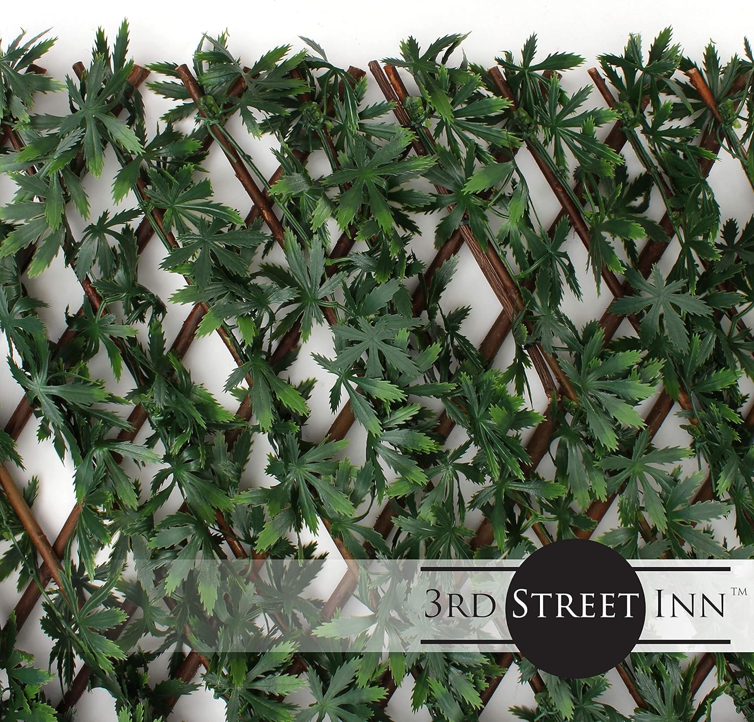 3rd Street Inn™ Leaf Trellis - Bamboo Greenery Panel - Boxwood and Ivy Privacy Fence Substitute - DIY Flexible Fencing (1, Cannabis)