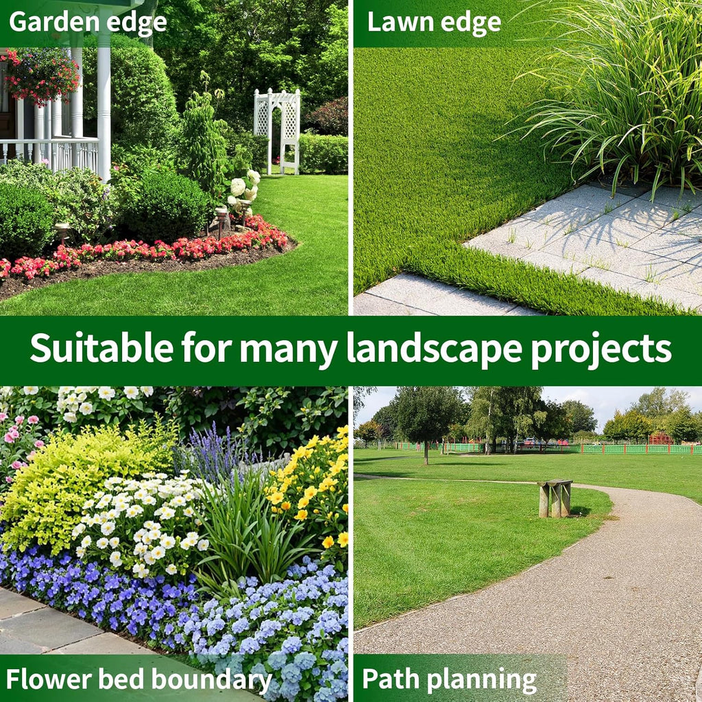 2 in x 40 Ft Garden Landscape Edging, No Dig Garden Edging Border Kit with Spikes for Flower Bed Lawn Yard Grass Black