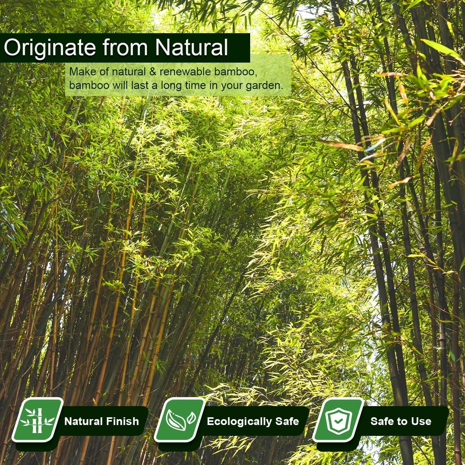 1/2" D 4 Feet Bamboo Stakes 50 Pack, Thicker Heavy-Duty Plant Stakes, Natural Garden Stakes for Bean, Tomato, Bean, Flowers,Trees Potted and Climbing Plant Support