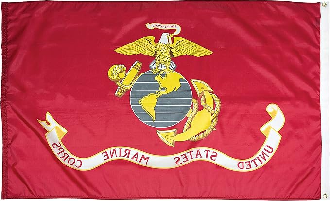 FlagSource U.S. Marine Corps Nylon Military Flag, Made in The USA, 3x5'