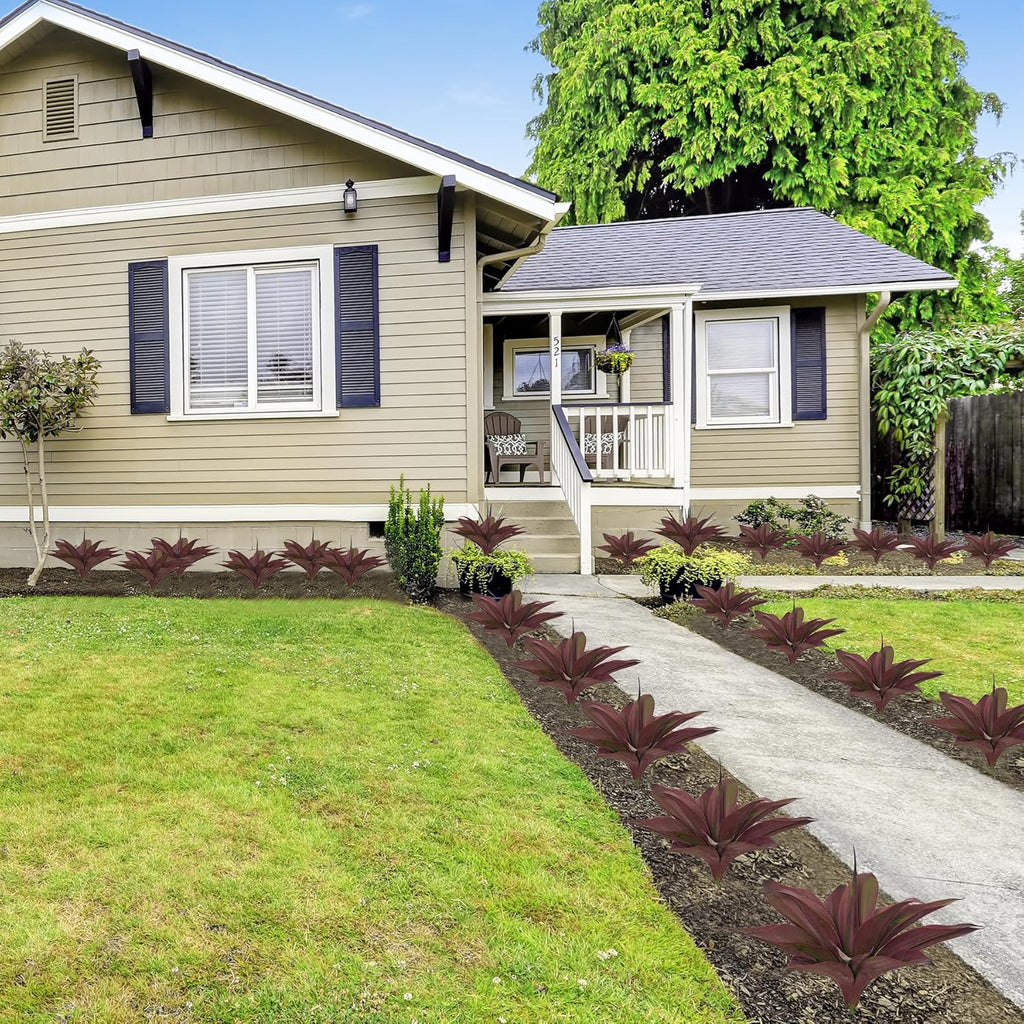 Fake Plants Artificial Agave Plants 13.8" Large UV Resistant Fake Agave Planters for Indoor and Outdoor Decorating Tropical Plant Succulents Greenery Indoor Decor(2Pack, Purple