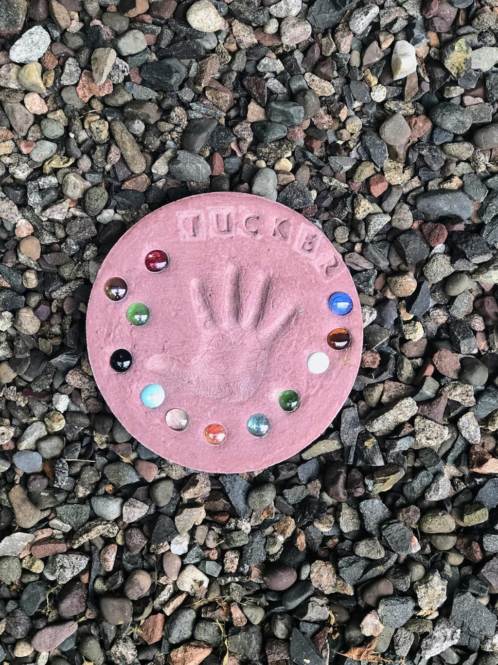 DIY Stepping Stone Kit with Color Pigment, Handprint Stepping Stone, Mother's Day Gift, Footprint Stepping Stone (8 Inch, Red)