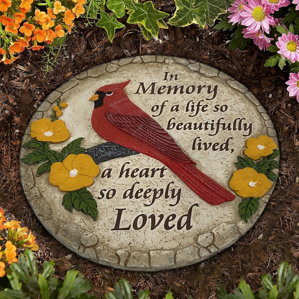 Cardinal Memorial Stones, Garden Memorial Stones for Loved Ones, Memory Stones for Loved Ones Lost, Sympathy Gifts, Memorial Gifts Loss Brother, Son, Husband, Sister TNS8