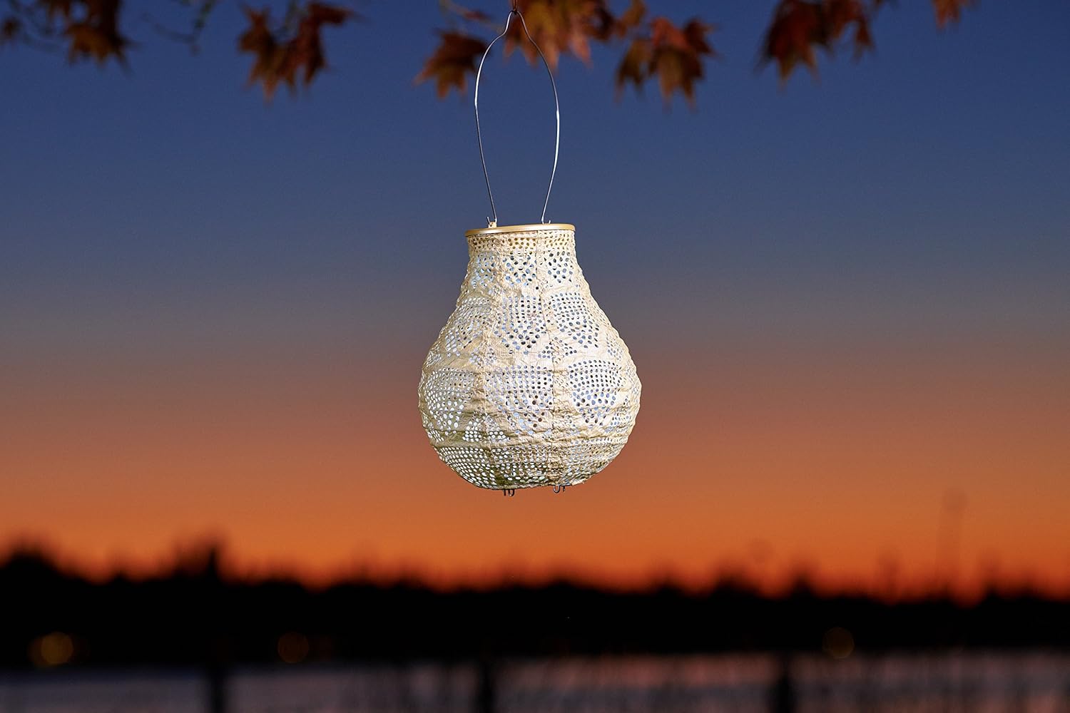 Allsop Soji Stella - Bulb - 8" Outdoor Solar Lantern - Pearl