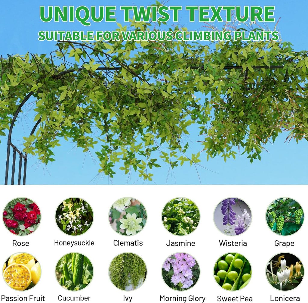 Garden Arch Trellis, Trellis Arch for Climbing Plants Outdoor, 8.2 x 7.9FT Metal Full Garden Arbor, Garden Trellises for Patio Lawn Backyard, Large Archway Decoration Black 98.4" x 94.5in