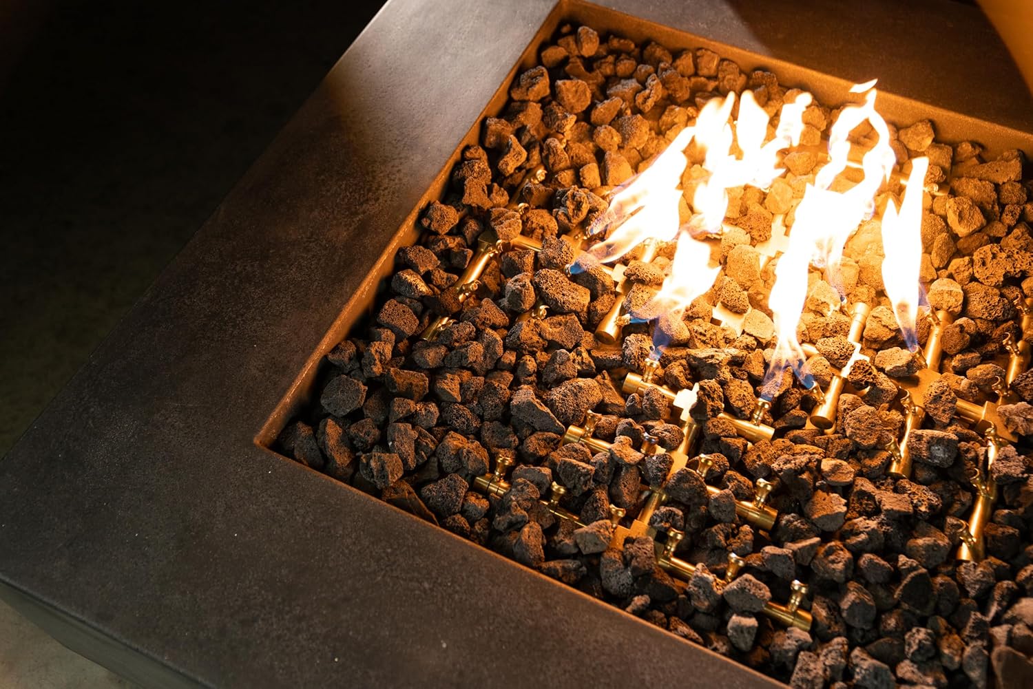 25" Inch Brass Jet Burner for Round & Square Fire Pit - Natural Gas or Propane Fire Pit Fireplace - Premium Fire Pit Burner for Outdoor (25" Inch, Propane)