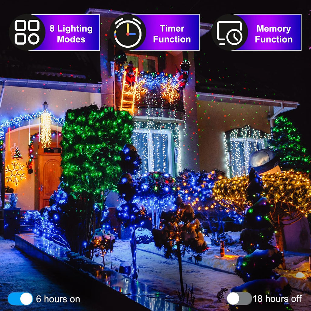 750 LED Christmas Lights Outdoor Use, 246ft 8 Lighting Modes Fairy Lights for Outside, Christmas Tree Lights Outdoor IP44 Waterproof for Xmas Patio Yard Fence Deck Balcony Garden DecorBlue