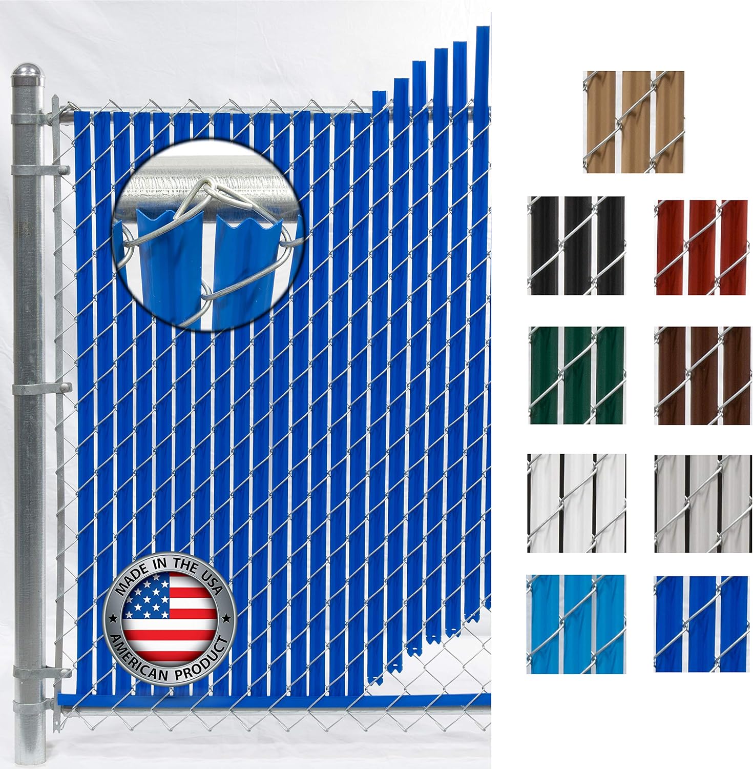 Wave Slat (9 Colors) Single Wall Bottom Locking Privacy Slat for 4', 5', 6', 7' and 8' Chain Link Fence (8 ft, Royal Blue)