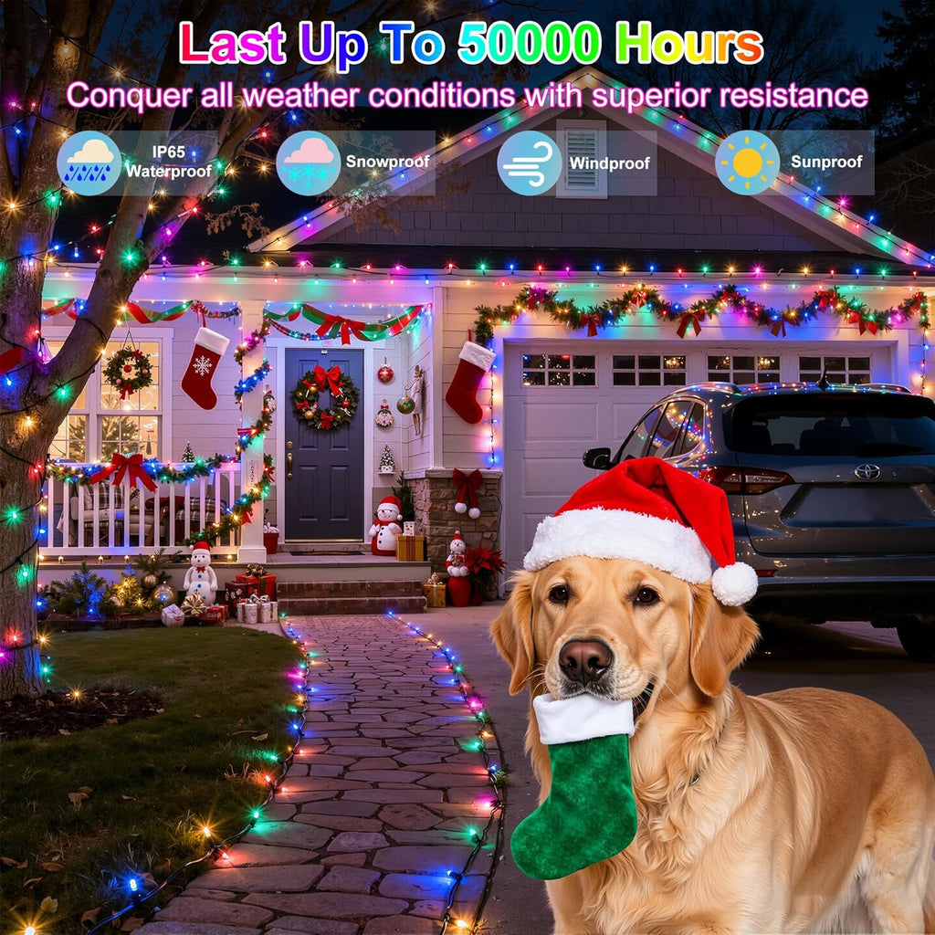 1500LED Christmas Lights Outdoor Use, 470ft 12 Modes Multicolor LED String Lights with Timer Dimmable, Waterproof Christmas Tree Lights for Xmas Patio Yard Fence Balcony Garden Decor Multicolor