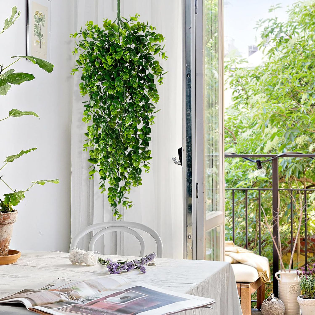 Waipfaru 8Pcs Fake Hanging Plants 2.7ft Fake Plants UV Resistant Fake Vines Artificial Decor for Indoor Outdoor Party Wall Porch Wedding Decoration