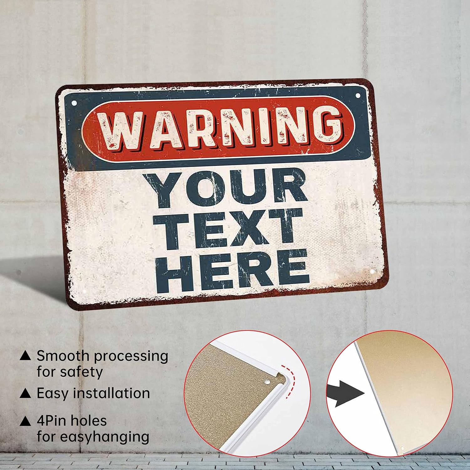 Custom Sign, Personalized Metal Signs, Customize for Office, Business, Workplace, Office, Home, Delivery Signs, Metal Sign With Your Own Image, Text,Photo, Pets, Kids Art Made in USA (Design 1)